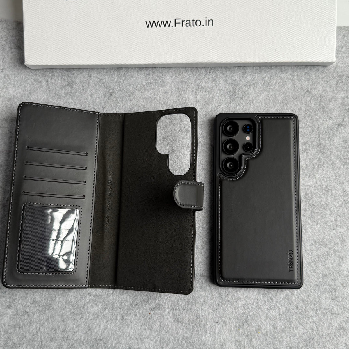 Samsung Galaxy S25 Ultra Leather Flip 2 in 1 Detachable Front and Back Wallet Case Cover