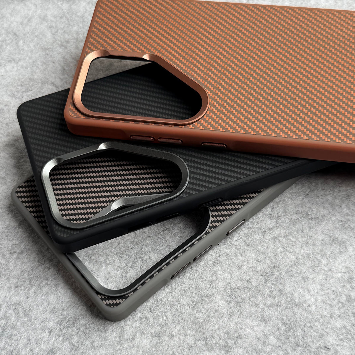 Samsung Galaxy S Series Metal Camera Ring Carbon Fiber Design MagSafe Cover