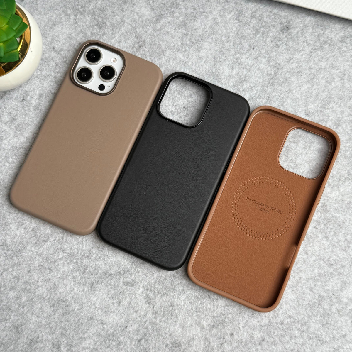 iPhone 16 Pro Luxury Classic PU Leather MagSafe Supported Case