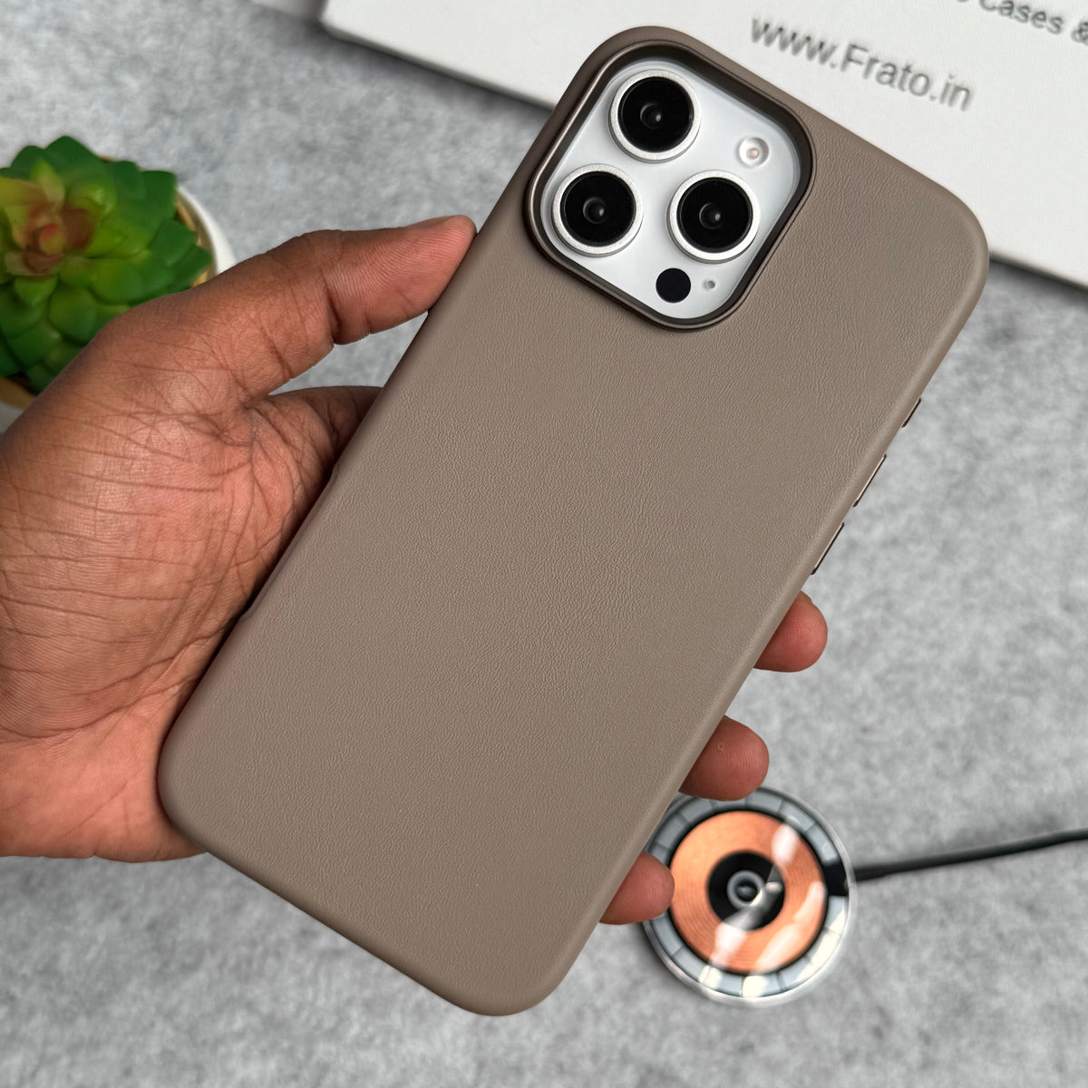 iPhone 16 Pro Luxury Classic PU Leather MagSafe Supported Case