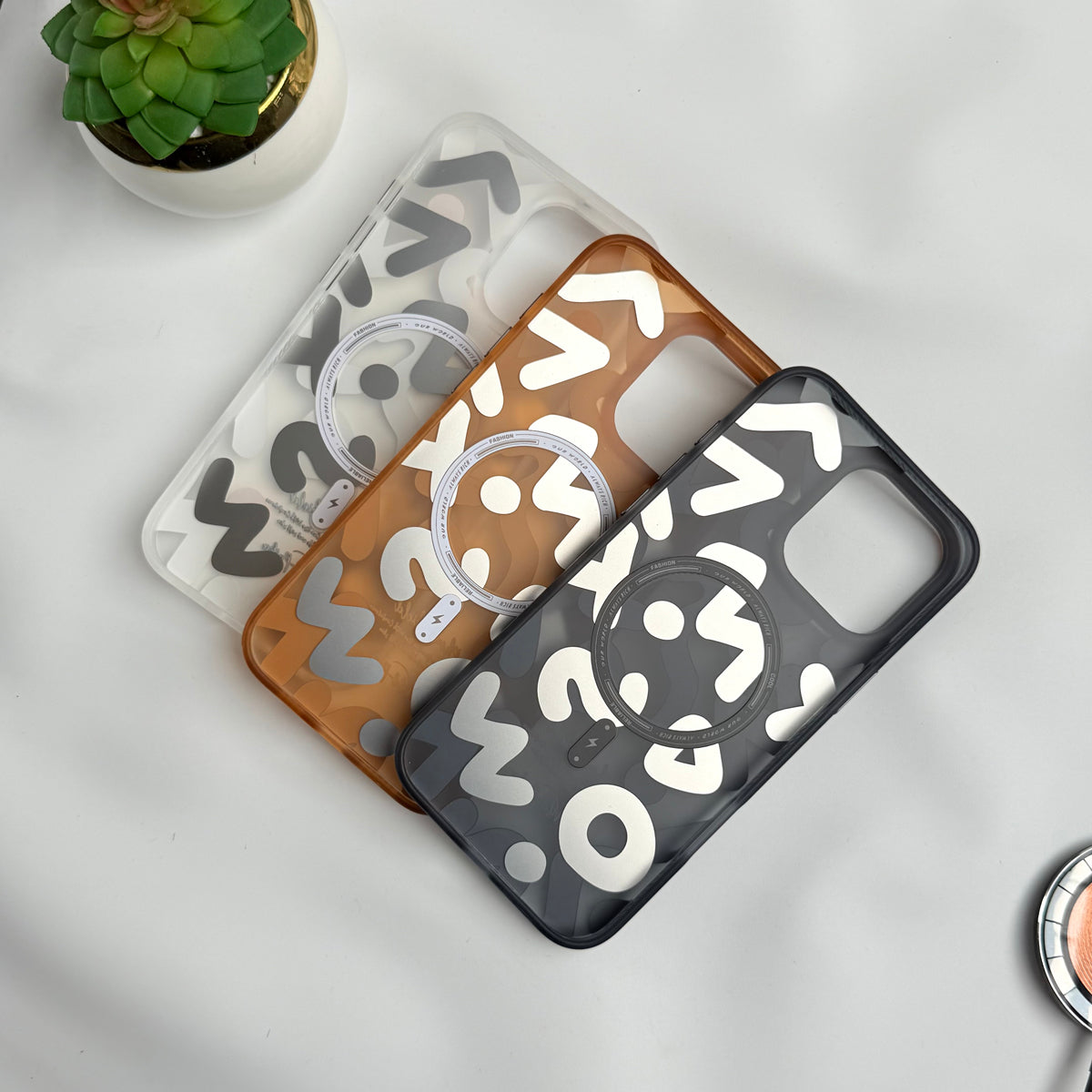 iPhone Geometric Graffiti Shockproof MagSafe Case Cover