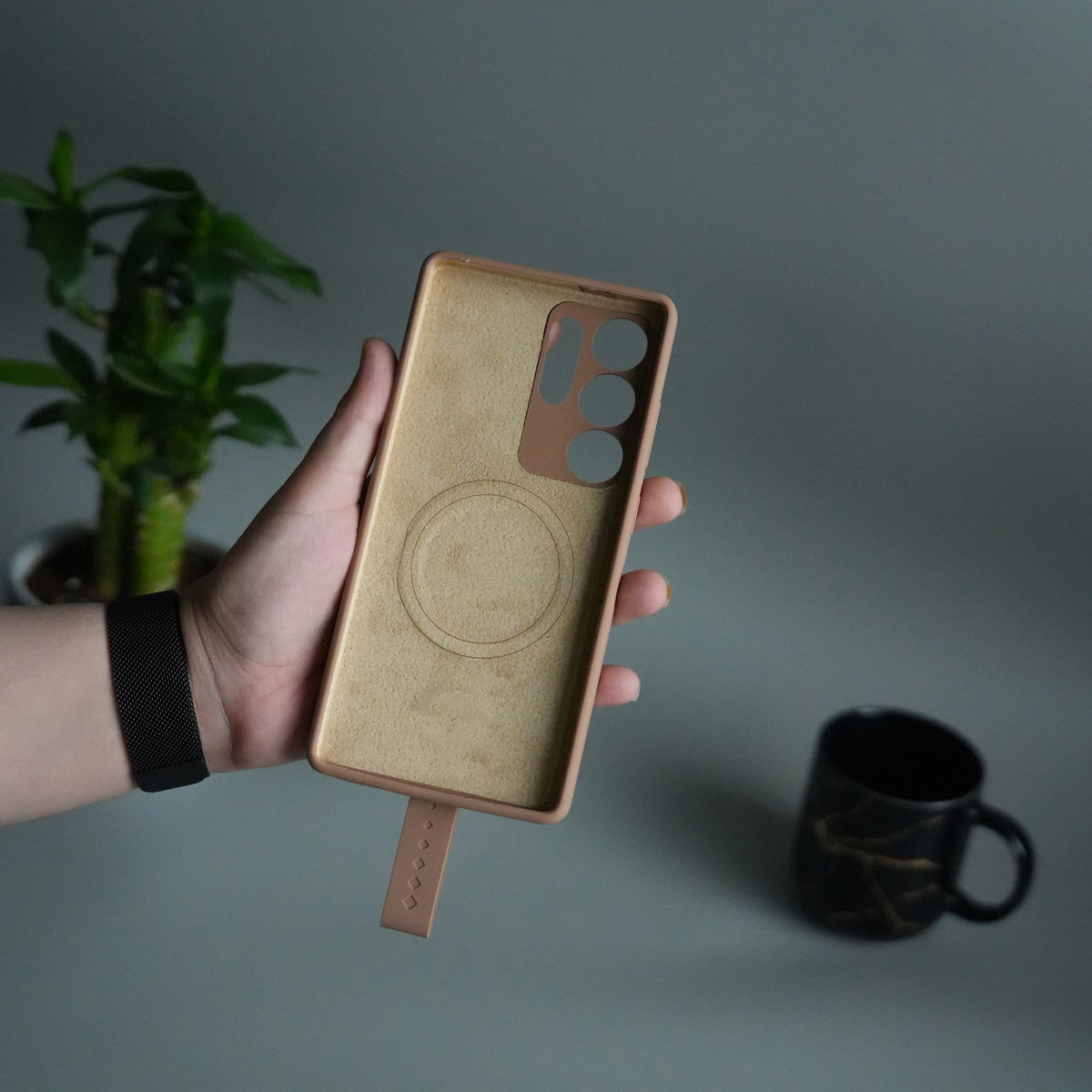 Galaxy S23 Ultra Silicone Case | Magnetic Ring | Silicone Grip Strap Cover