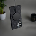 Galaxy S24 Ultra Aramid Fiber Case | Slim Magnetic Charging Ring Cover | Black