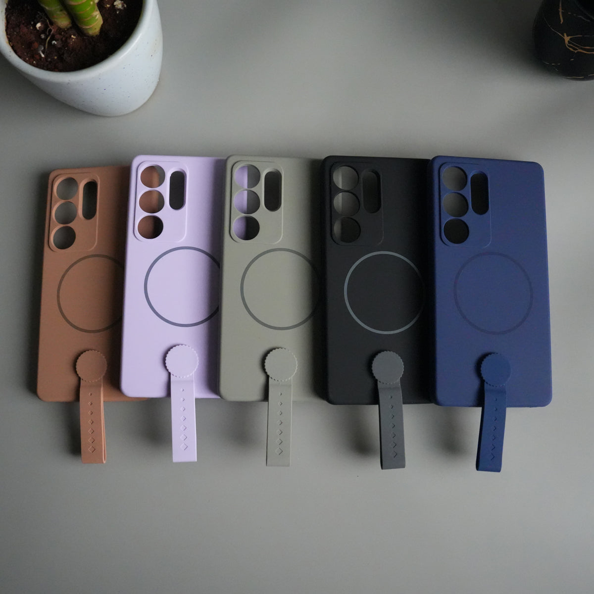 Galaxy S24 Ultra Silicone Case | Magnetic Ring | Silicone Grip Strap Cover