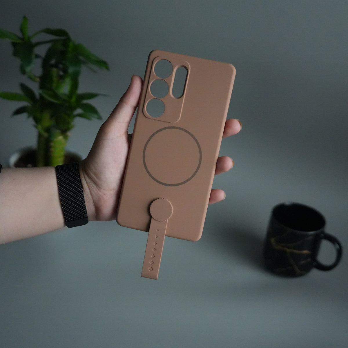 Galaxy S24 Ultra Silicone Case | Magnetic Ring | Silicone Grip Strap Cover