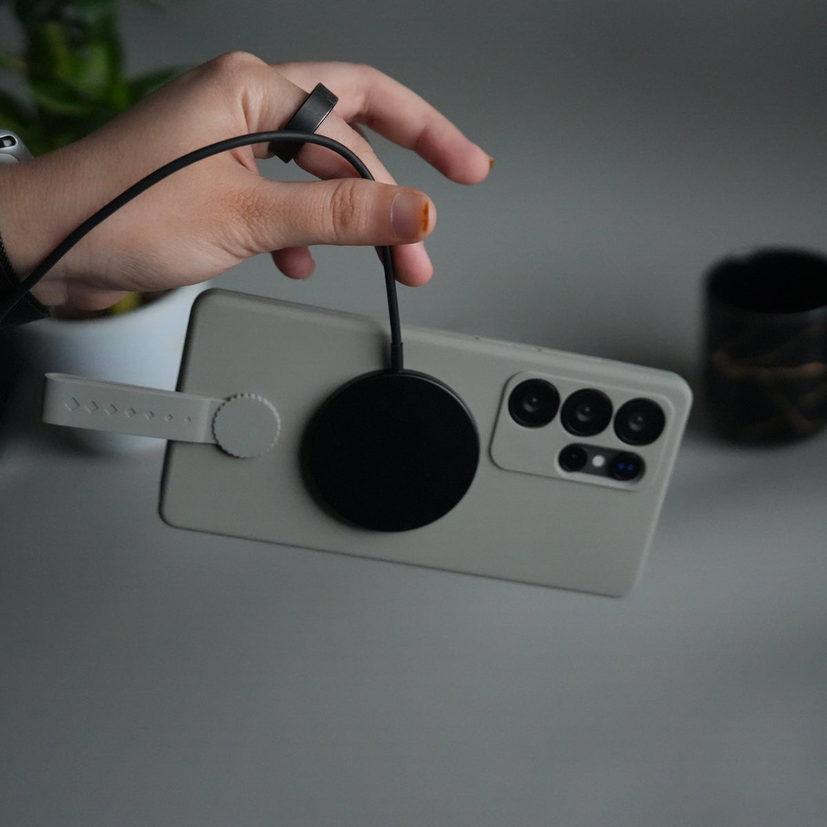 Galaxy S24 Ultra Silicone Case | Magnetic Ring | Silicone Grip Strap Cover