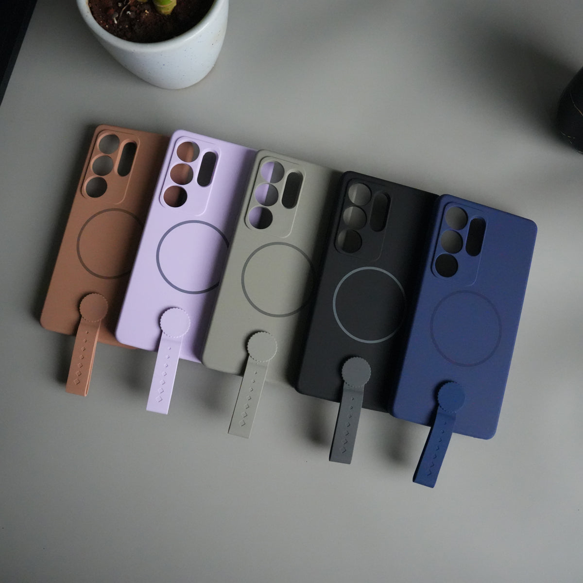 Galaxy S24 Ultra Silicone Case | Magnetic Ring | Silicone Grip Strap Cover