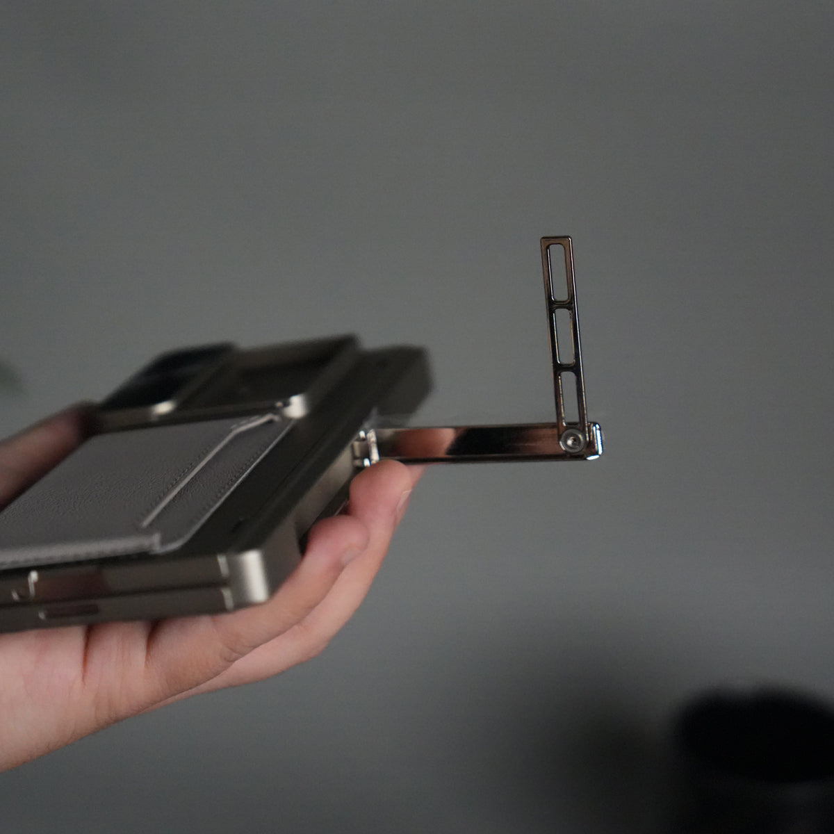 Galaxy Z Fold 7 Camera Shutter Case | Slim Hard Back Cover with Card Holder & Hinge Kickstand | Shockproof Protective Case