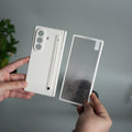 Galaxy Z Fold 7 ELVEV Hinge Protection Kickstand+Screen Protector Stylus Pen Folding Case Cover