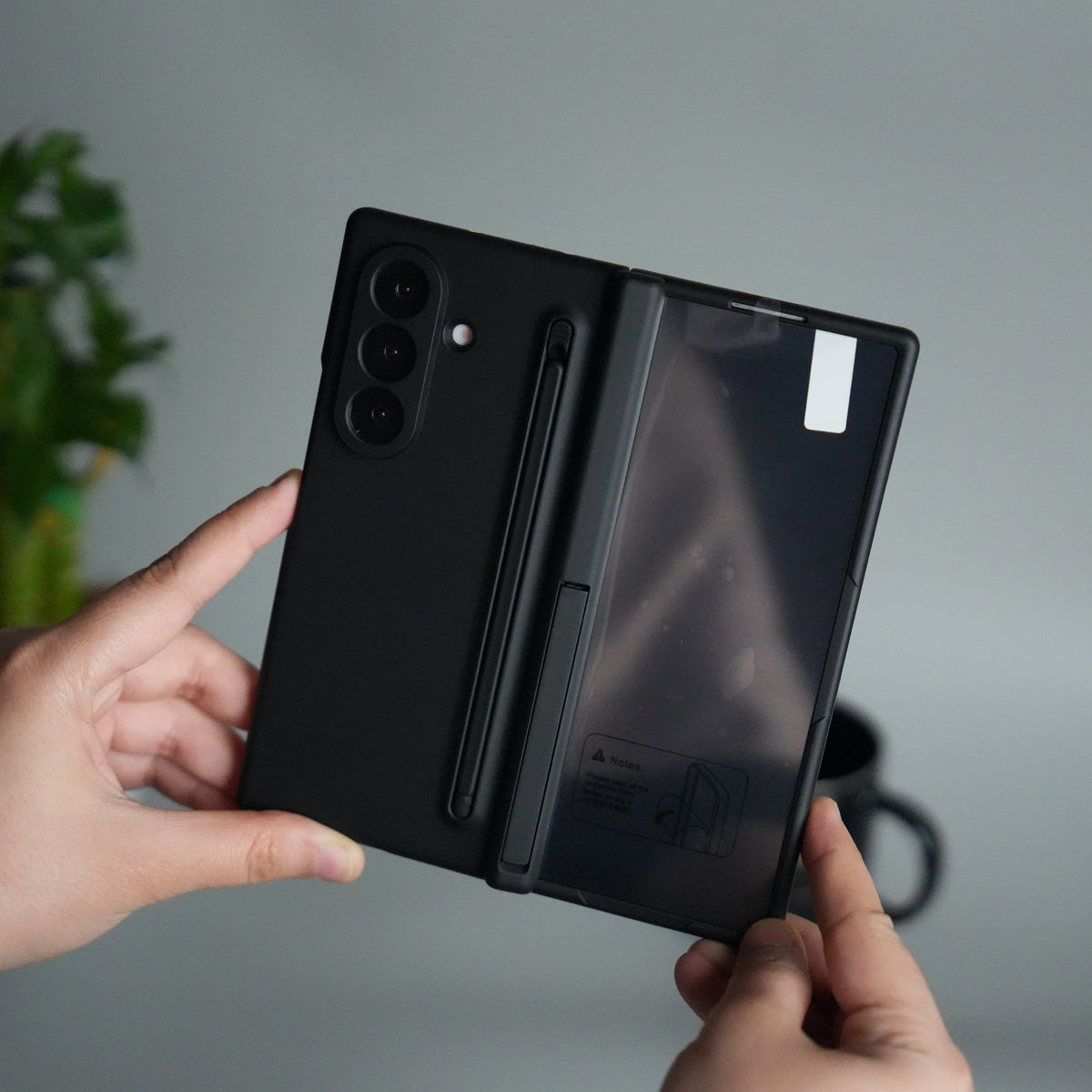 Galaxy Z Fold 7 ELVEV Hinge Protection Kickstand+Screen Protector Stylus Pen Folding Case Cover