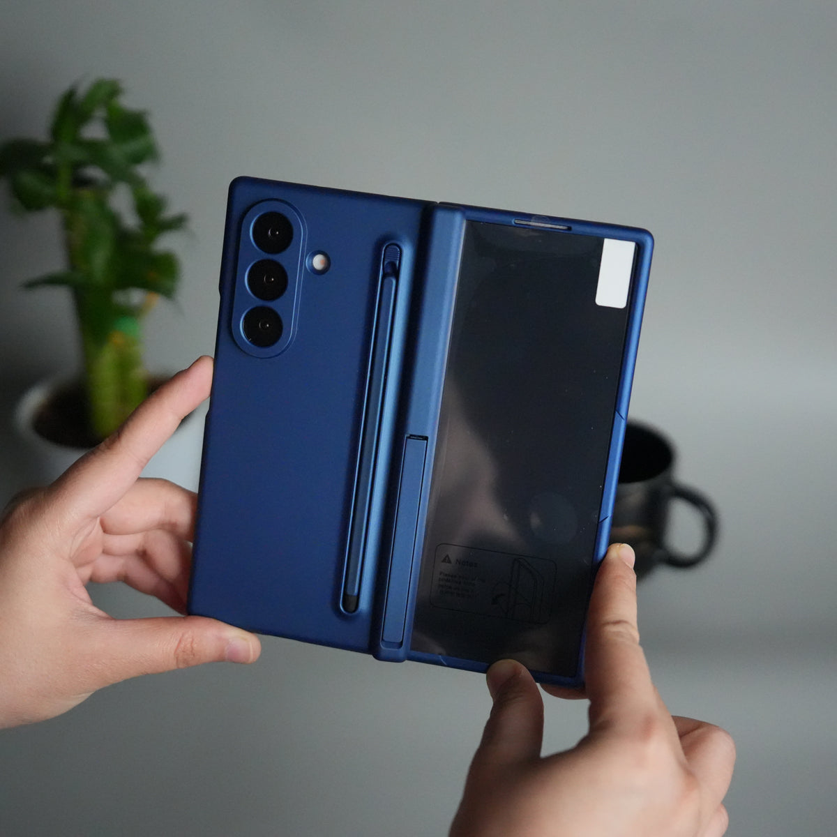 Galaxy Z Fold 7 ELVEV Hinge Protection Kickstand+Screen Protector Stylus Pen Folding Case Cover