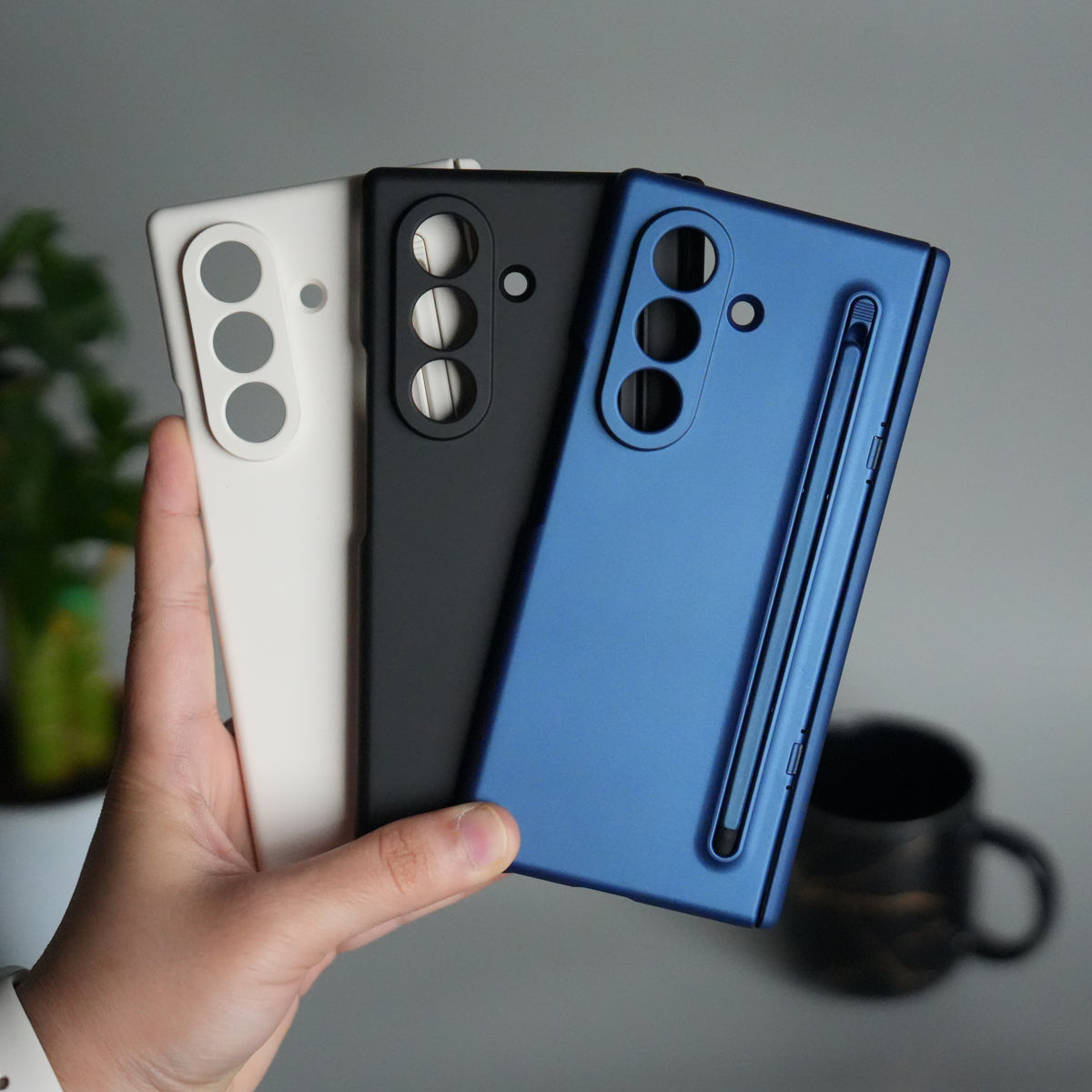 Galaxy Z Fold 7 ELVEV Hinge Protection Kickstand+Screen Protector Stylus Pen Folding Case Cover