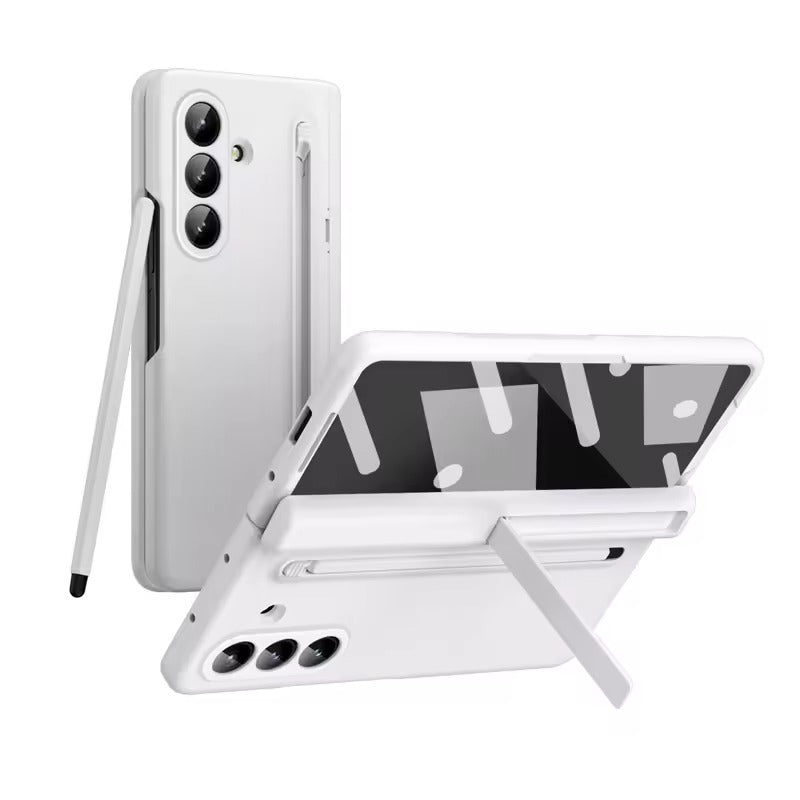 Galaxy Z Fold 7 ELVEV Hinge Protection Kickstand+Screen Protector Stylus Pen Folding Case Cover