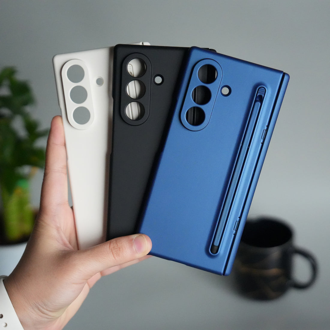 Galaxy Z Fold 7 ELVEV Hinge Protection Kickstand+Screen Protector Stylus Pen Folding Case Cover