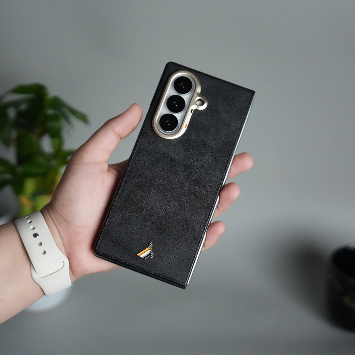 Galaxy Z Fold 7 Premium PU Leather Back Case with Front Frame | Slim & Elegant Design