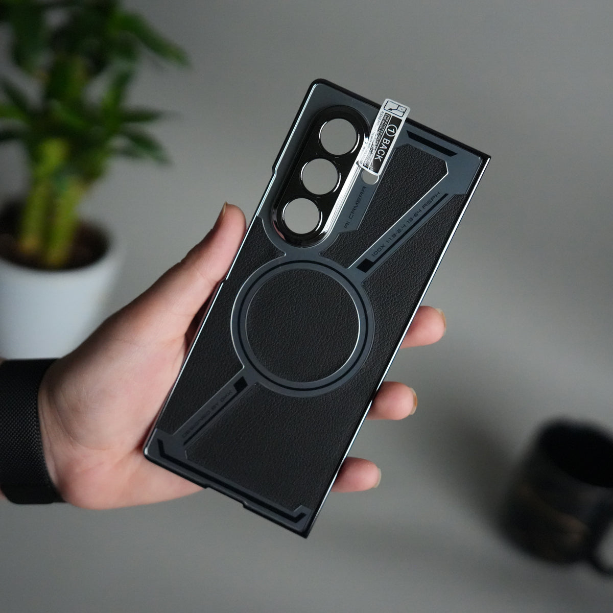 Galaxy Z Fold 7 Z Shape Electroplated Magnetic PU Leather Wireless Charging Case Cover