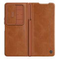 Nillkin Samsung Galaxy Z Fold 5 5G Qin Pro Leather Flip Cover ( Brown )