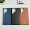 Samsung Galaxy S23 Ultra Leather Case With Alloy Camera Bumper