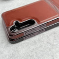 Samsung Galaxy S24 FE Textured Stripe PU Leather Side Chrome Case Cover