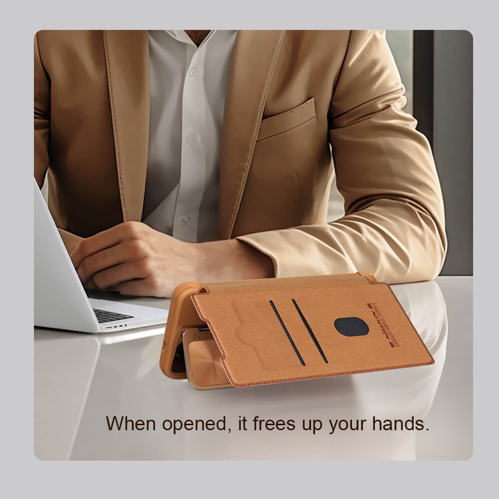 Samsung Galaxy S24 Nillkin Qin Prop Leather Case Cover