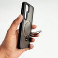 Samsung Galaxy S24 Smoke Transparent Case With Metal Stand