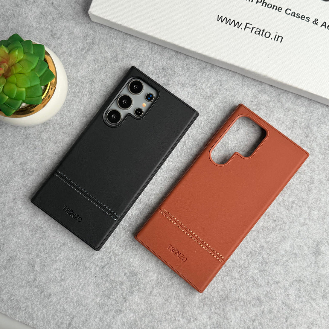 Samsung Galaxy S24 Ultra Bottom Stitch PU Leather Case Cover