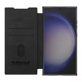 Samsung Galaxy S24 Ultra Camera Protection Nillkin Qin Prop Leather Flip Cover Black
