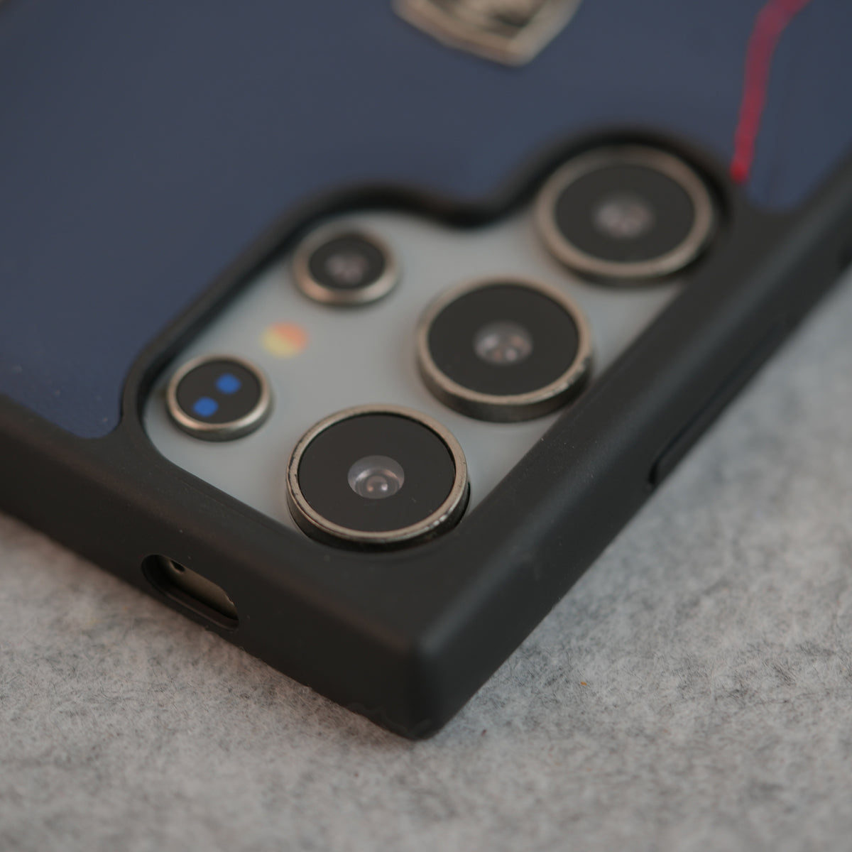 Samsung Galaxy S24 Ultra FR Stitched PU Leather Case Cover (Blue)