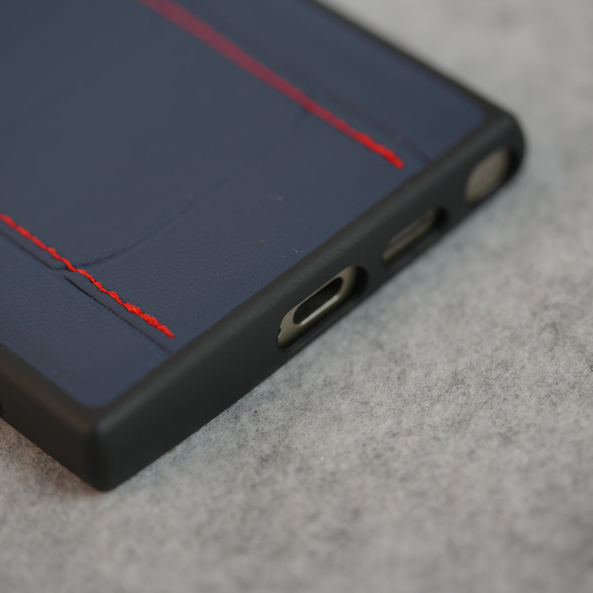 Samsung Galaxy S24 Ultra FR Stitched PU Leather Case Cover (Blue)