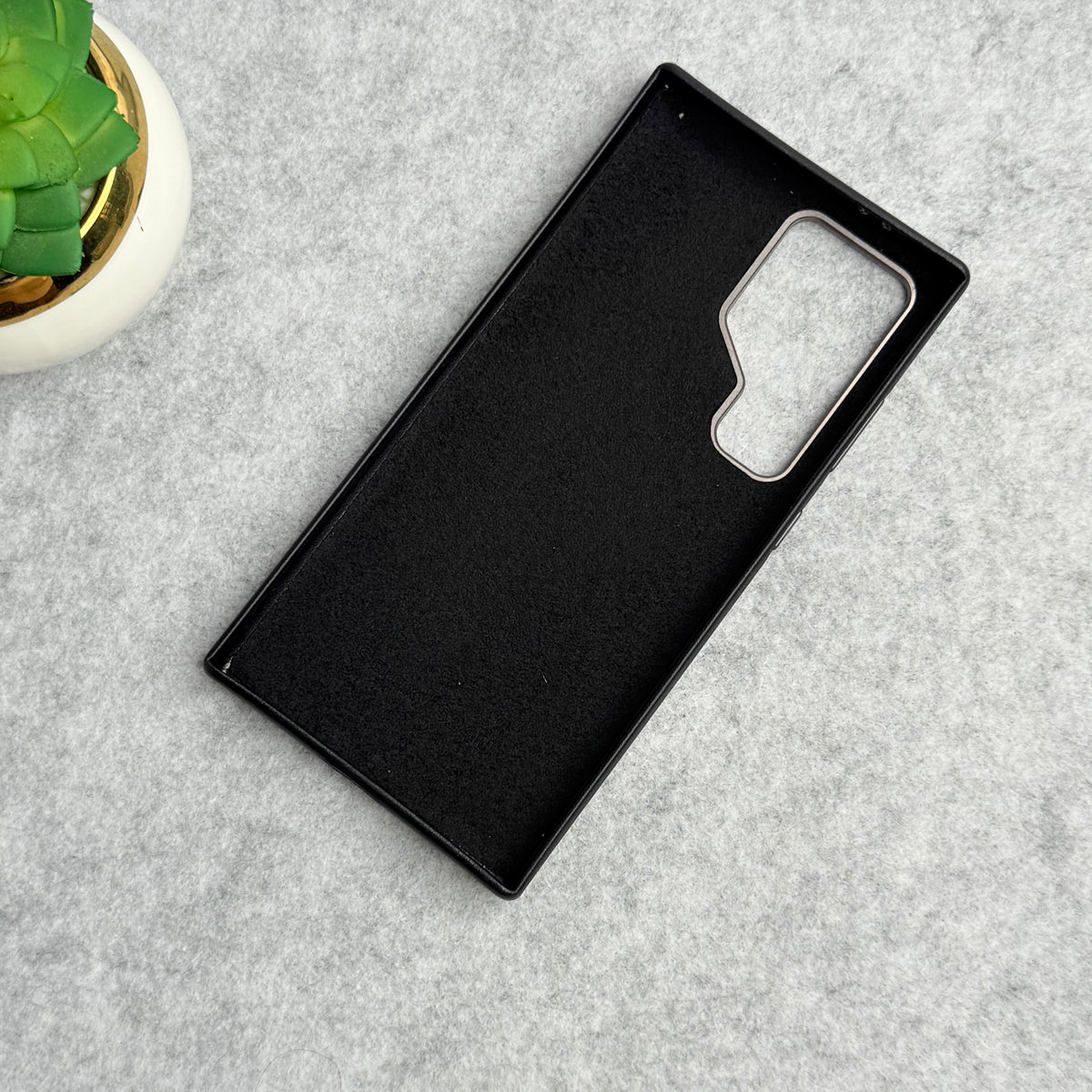 Samsung Galaxy S24 Ultra Full Leather Case With Metal Alloy Camera Bumper