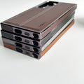 Samsung Galaxy S24 Ultra PU Leather Middle Stitch Side Chrome Case Cover