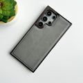 Samsung Galaxy S24 Ultra PU Leather Middle Stitch Side Chrome Case Cover