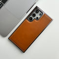 Samsung Galaxy S24 Ultra PU Leather Side Chrome Case Cover