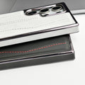 Samsung Galaxy S24 Ultra PU Leather Stitch Chrome Case Cover