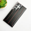 Samsung Galaxy S24 Ultra PU Leather Stitch Chrome Case Cover