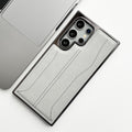 Samsung Galaxy S24 Ultra PU Leather Stitch Chrome Case Cover