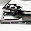 Samsung Galaxy S24 Ultra PU Leather Stitch Chrome Case Cover