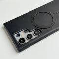 Samsung Galaxy S24 Ultra Premium PU Leather Metal MagSafe Ring Case