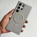 Samsung Galaxy S24 Ultra Premium PU Leather Metal MagSafe Ring Cover