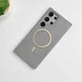 Samsung Galaxy S24 Ultra Premium PU Leather Metal MagSafe Ring Cover