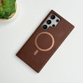 Samsung Galaxy S24 Ultra Premium PU Leather Metal MagSafe Ring Cover