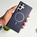 Samsung Galaxy S24 Ultra Premium PU Leather Metal MagSafe Ring Cover
