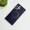 Samsung Galaxy S24 Ultra Premium PU Leather Metal MagSafe Ring Cover