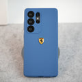 Samsung Galaxy S24 Ultra Sports Car Logo Liquid Silicone Case Cover ( Blue )
