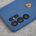 Samsung Galaxy S24 Ultra Sports Car Logo Liquid Silicone Case Cover ( Blue )