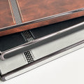 Samsung Galaxy S24 Ultra Textured Stripe PU Leather Side Chrome Case Cover