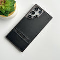 Samsung Galaxy S24 Ultra Textured Stripe PU Leather Side Chrome Case Cover
