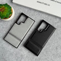 Samsung Galaxy S24 Ultra Textured Stripe PU Leather Side Chrome Cover