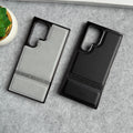 Samsung Galaxy S24 Ultra Textured Stripe PU Leather Side Chrome Cover