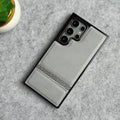 Samsung Galaxy S24 Ultra Textured Stripe PU Leather Side Chrome Cover